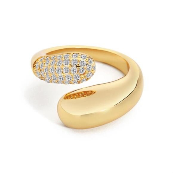 18K Gold-Plated Open Ring - Picture 1 of 5